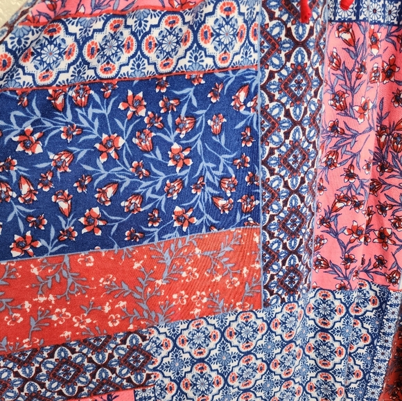 Jona Michelle Patchwork Sundress Girls 7 Red Blue Sleeveless Knee Length - Picture 5 of 6